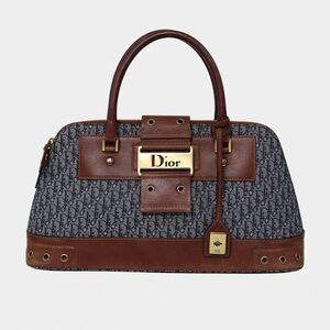 Christian Dior Navy Trotter Top Handle Bag